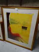 A large framed print of a reclining female by EMILE BELLET