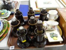 A collection of ceramic candle holders & mixed china