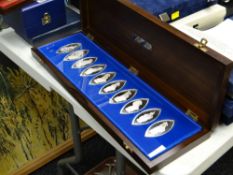 A cased set of sterling silver 'The Queen's Beasts' issued for the Queen's Silver Jubilee