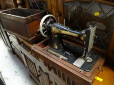 A vintage Singer hand sewing machine