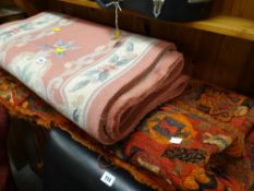 A Belgian washed runner & an ethnic wall hanging / carpet