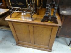 A pitch pine single door vintage office cabinet (locked)