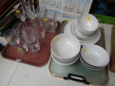 Parcel of drinking glasses & dinnerware