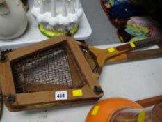 A vintage Spalding & Bros Exmor tennis racket together with another