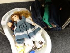 Collection of collector's dolls, travel holdall's etc