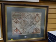 JOHN SPEED Map of the Countye of Monmouth, framed