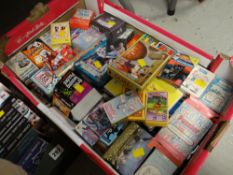 A large collection of mainly children's game cards, collector's cards & table games