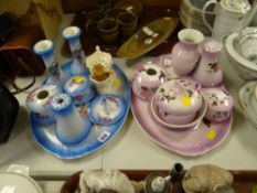 Two vintage dressing table sets