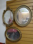 A parcel of four various gilt framed mirrors