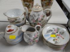 A Japanese eggshell teaset