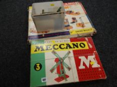 A vintage Meccano set no. 3 & 5 together with a parcel of loose Meccano