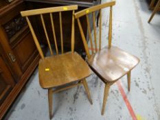 A pair of spindle back Ercol chairs