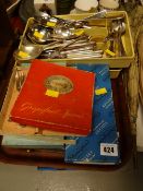 A collection of loose & boxed flatware