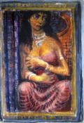 THOMAS RATHMELL watercolour - exotic female seated, 52 x 36cms