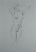 AUGUSTUS JOHN pencil - drawing of a standing Afro-Carribean nude, signed, 48 x 33 Provenance: