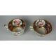 A SWANSEA 'JAPAN' TEA & COFFEE TRIO decorated in the Imari palette with reserves of garden flowers - Image 3 of 3