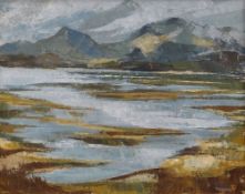 GWILYM PRICHARD oil on canvas - Mawddach Estuary, Gwynedd, signed, 60 x 75cms