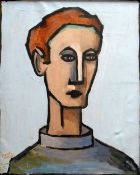 JULIAN TREVELYAN oil on canvas - head & shoulders portrait of a male entitled 'The Art Student',