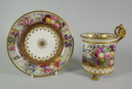 AN EXCEPTIONAL & RARE 'OVERSIZE' SWANSEA PORCELAIN CABINET CUP & STAND the cup with everted rim