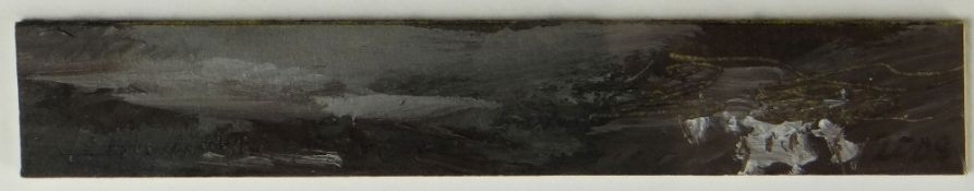 JOHN KNAPP FISHER miniature oil on panel - entitled verso 'Landscape Wales', signed and dated