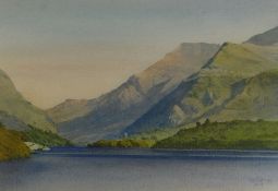 ROB PIERCY watercolour - Snowdonia, entitled 'From Penllyn, Llanberis', signed and dated 2014, 26