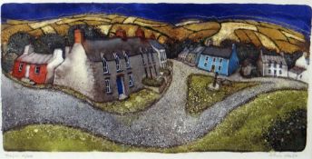 CHRIS NEALE limited edition (23/500) coloured print - rows of colourful Pembrokeshire houses and