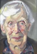 DAVID WEAVER oil on board - portrait of an elderly Anglesey lady, entitled verso 'Elizabeth', and
