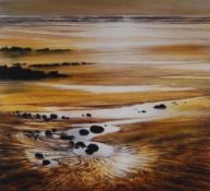 CERI AUCKLAND DAVIES limited edition (60/250) print - beach scene, signed, 48 x 51cms