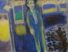 ERNEST ZOBOLE oil on canvas - the artist's home and standing self-portrait, signed and dated April-
