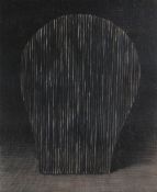 HARRY HOLLAND artist's proof lithograph - reeded key-hole shaped object, signed, 50 x 42cms