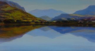 STEVEN JONES limited edition (25/150) coloured print - entitled 'Snowdon from Padarn Lake',