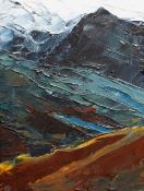 GWYN ROBERTS oil on canvas - Snowdon, entitled verso 'Eryri III', signed with initials, 39 x 29cms