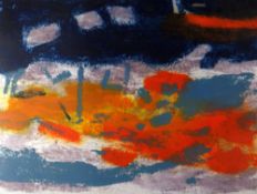 MARY LLOYD JONES limited edition (12/35) lithograph with blind-stamp - landscape, entitled 'Hydref