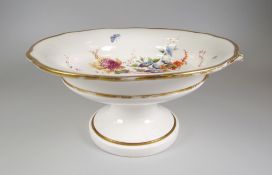 A NANTGARW CENTRE-DISH DECORATED BY THOMAS PARDOE of circular pedestal form and having twin