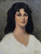 AUGUSTUS JOHN oil on canvas - head & shoulders portrait of a female, entitled 'Jean', signed & dated