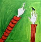 PEA RESTALL MA RCA acrylic on canvas in a box frame, signed by artist on the front & entitled