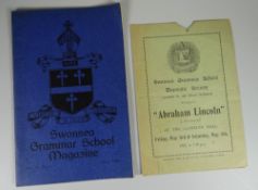 DYLAN THOMAS exceptionally rare copy of Swansea Grammar School Magazine, July 1929 crediting Dylan