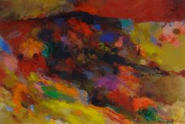 CHRIS GRIFFIN acrylic - landscape, entitled verso 'Ridge', signed, 13.5 x 19cms Provenance: The