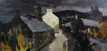 DONALD MCINTYRE oil / acrylic - Welsh street scene, possibly Tregarth near Bangor, signed, 48 x