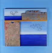 OGWYN DAVIES acrylic and construction on panel - work for The Mabinogion entitled verso in artist'