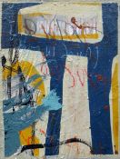 NEALE HOWELLS mixed media on panel - abstract with graffiti, signed verso, 50 x 39cms Provenance: