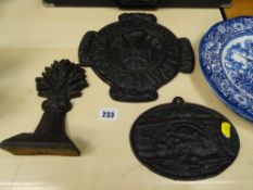 Fire plaque for Shropshire & North Wales and two other wall hanging plaques