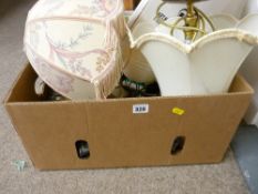 Mixed box of household table lamps and goods
