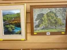 ROBERT A FRASER framed acrylics - titled 'Afon Cwm Llanand', 'The Moelwyns' and POWYS EVANS framed