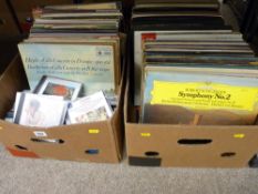Two boxes of mainly classical LPs, CDs etc