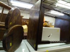 Parcel of small furniture, two tier table, pair of stools and a white footstool