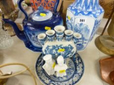 Blue and white china etc