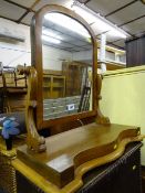 Light wood vintage toilet mirror