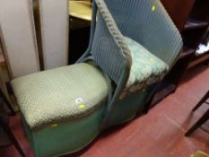 Two items of loom - an ottoman and a chair