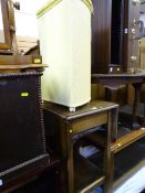 Two tier twin flap wooden trolley and a loom style corner basket